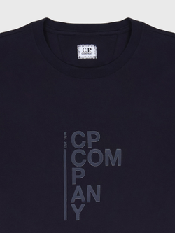 Футболка C.P. Company 30/1 Jersey Vertical Logo Navy