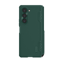 Чехол зеленого цвета (Deep Green) на Samsung Galaxy Z Fold 5 от Nillkin, серия Super Frosted Shield Fold-Bracket Version, версия со съемной подставкой