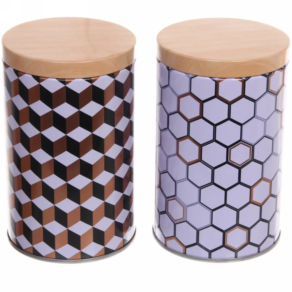 Банка для продуктов металлическая «Geometry» 900мл 9*14,5см