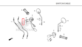 17920-K0G-901. CABLE COMP. B, THROTTLE, Honda C125