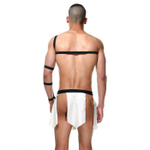 Мужской игровой костюм «Гладиатор» (Размер: L-XL) (Цвет: белый с черным)