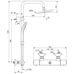 Душевая система с термостатическим смесителем Ideal Standard IDEALRAIN ECO EVO A6942AA