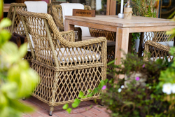 "Латте" плетеное кресло из искусственного ротанга, цвет соломенный