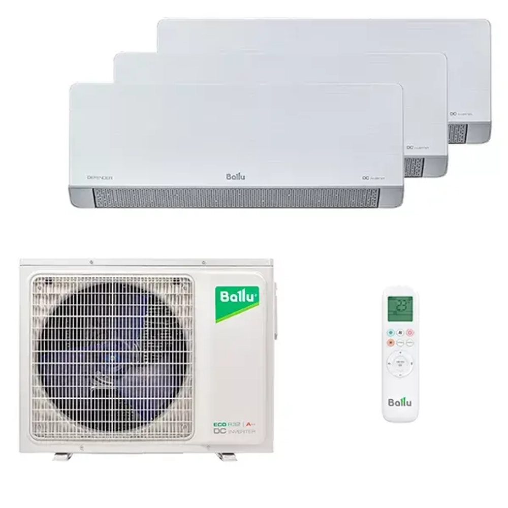 Мульти сплит-система Ballu на 3 комнаты (20+20+20 кв.м) серия Defender