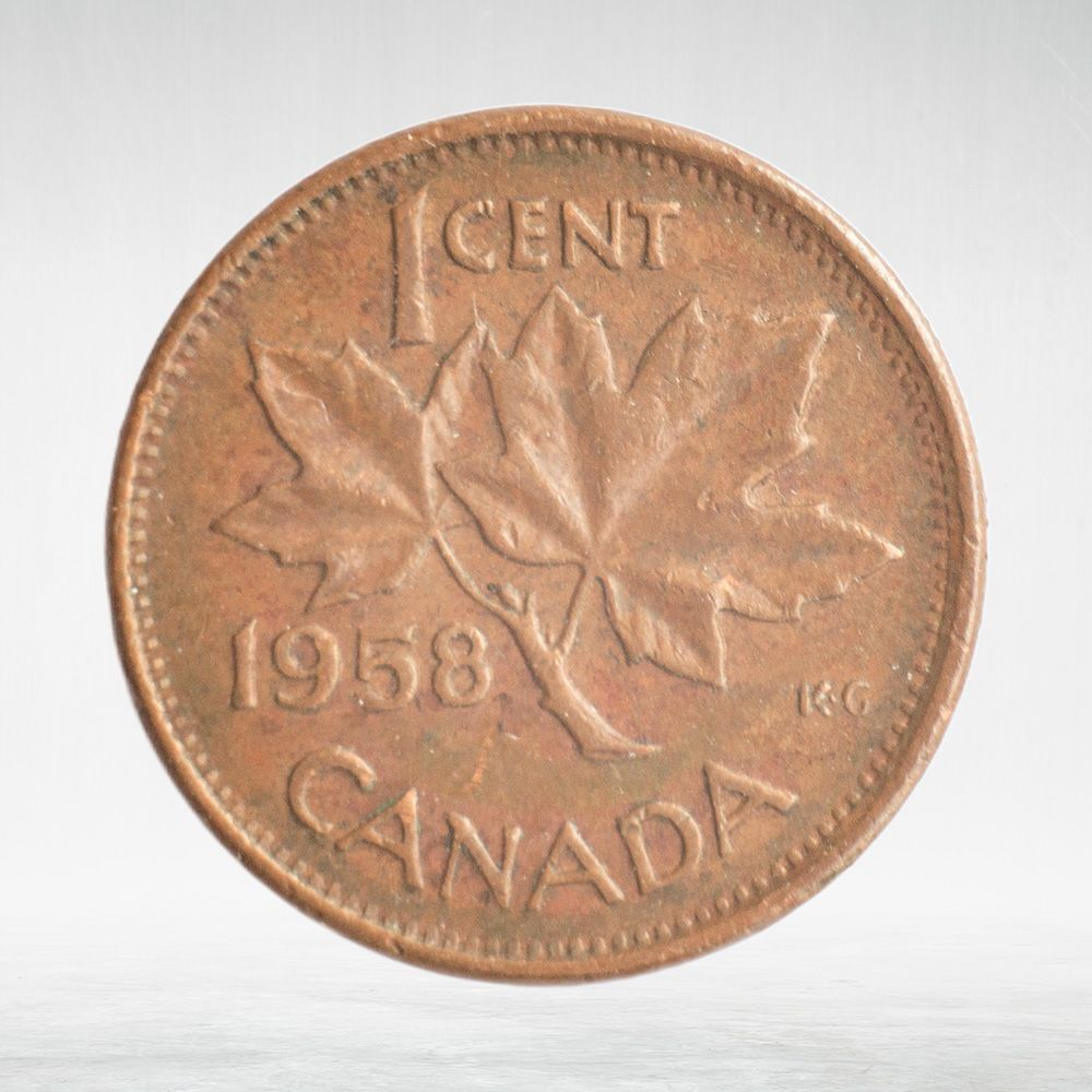 Canada, 1 Cent, 1958 – Elizabeth II (First Portrait), VF