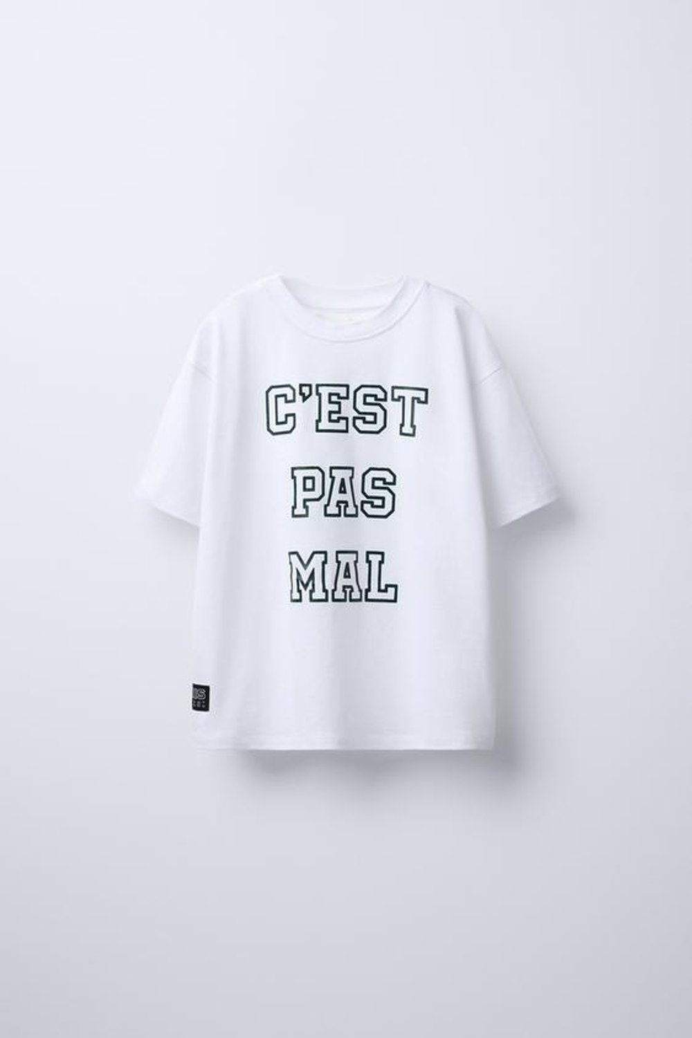 ZARA ФУТБОЛКА С РЕЛЬЕФНОЙ НАДПИСЬЮ, ЭКРЮ