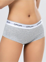 Хлопковые трусы-шортики в спортивном стиле (Размер: M) (Цвет: серый меланж)