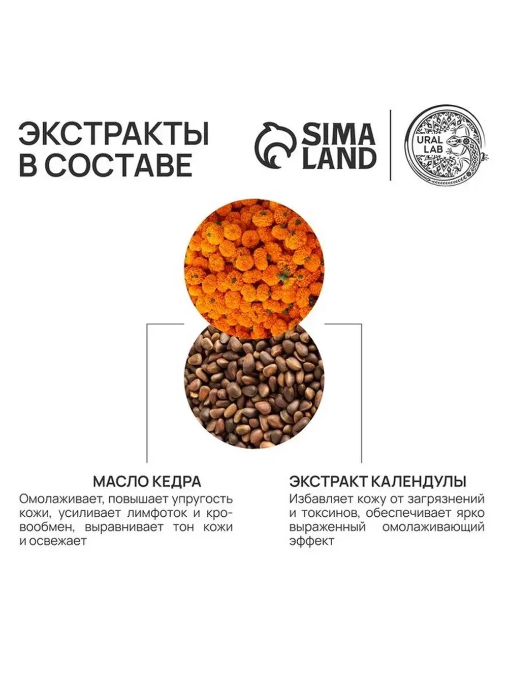 Гель для душа женский с маслом кедра и экстрактом календулы,