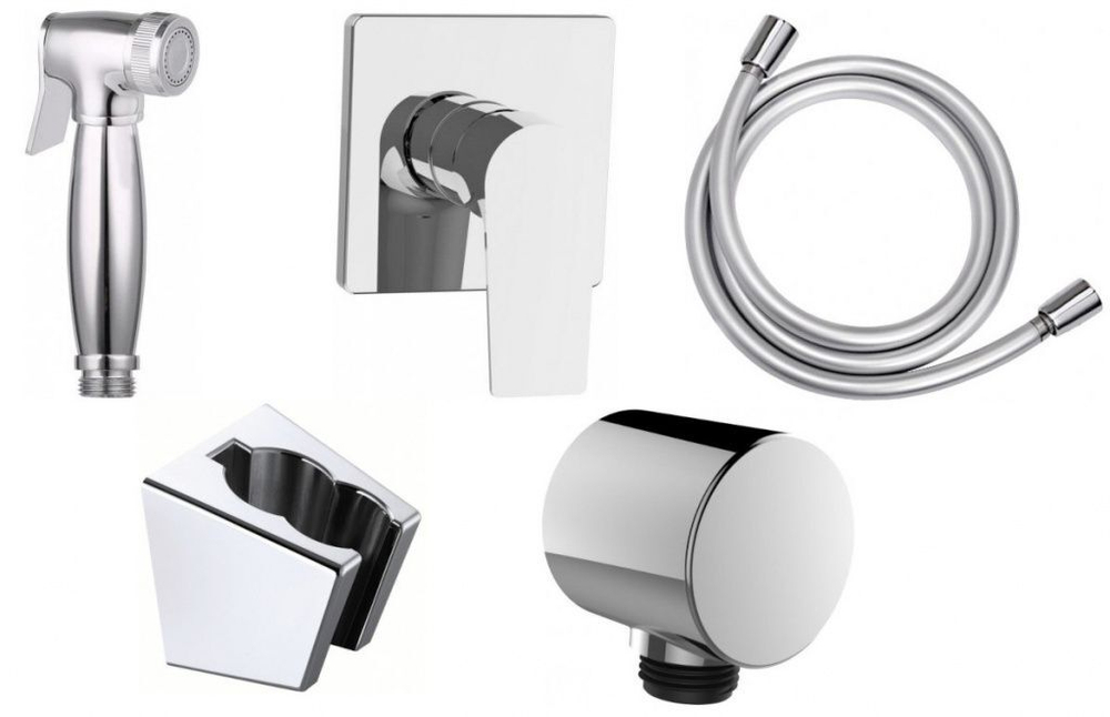 Набор смесителя с гигиеническим душем Aquanet Static 1.01