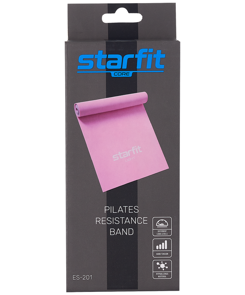 Лента для пилатеса ES-201 1200x150x0,35 мм, розовый пастель