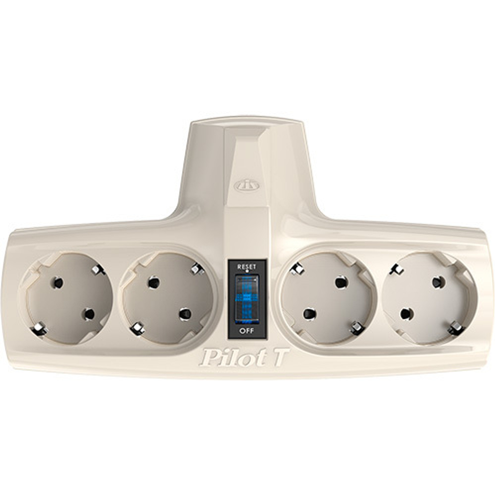 Разветвитель Pilot T, 4 розетки (евро с заземлением)