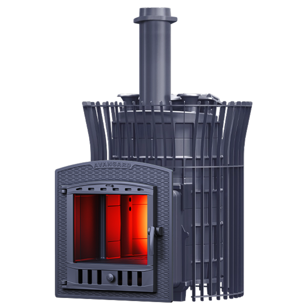 Печь для бани Авангард ЗК 25 (П2) Ураган в сетке Тюльпан