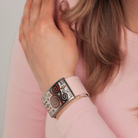 Браслет Fiore Luna на кожаном розовом ремешке CB01319-15 R/S