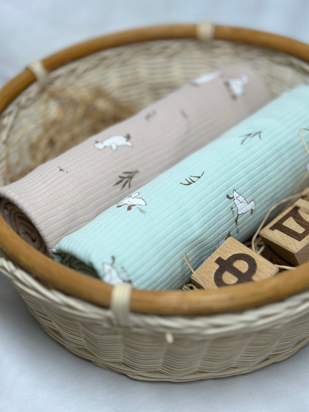 Пелёнка Утята Рубчик Нефрит 85*130 RinaAmari