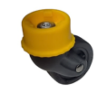 Колесо PLG-K 010, d50, чёрный, жёлтая вставка