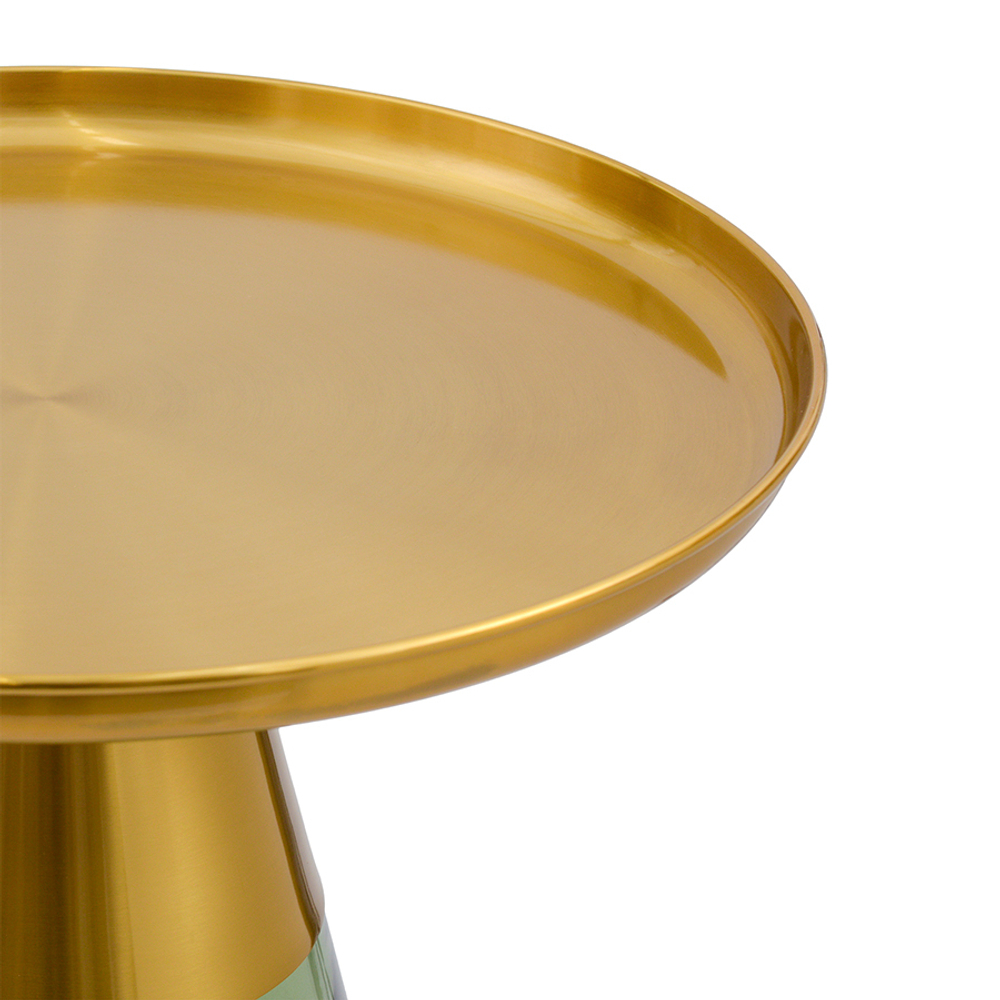 Столик кофейный dahl, D60 см, латунь/зеленый