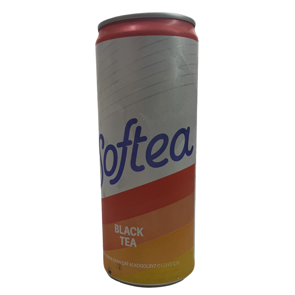 Холодный черный чай персиковый "Softea" 0,33мл ж/б