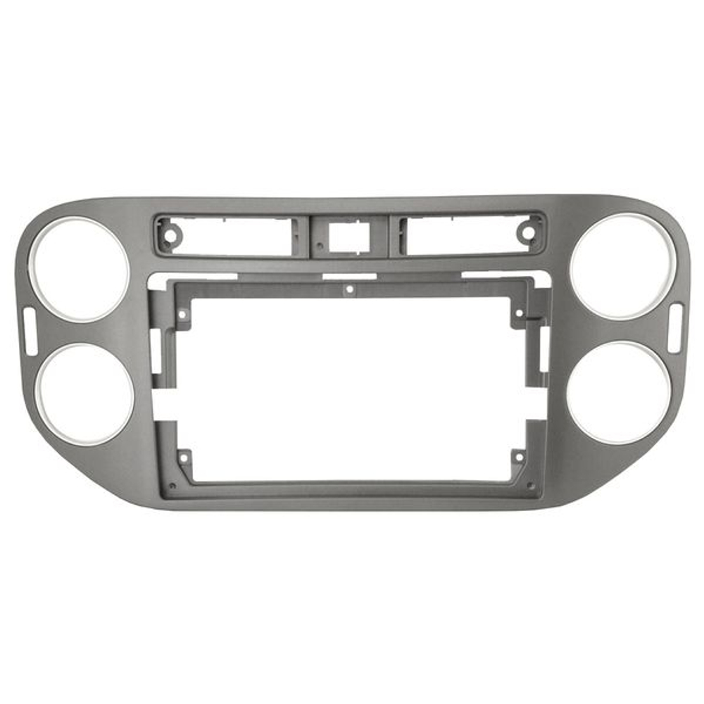 Комплект рамки с разъёмами 9"+can VW Tiguan 2011-2016 (квадратная аварийка, 20мм) серая - Car-Smart 8008F2S
