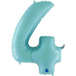 Шар фольгированный Цифра 4 101 см (Голубой)