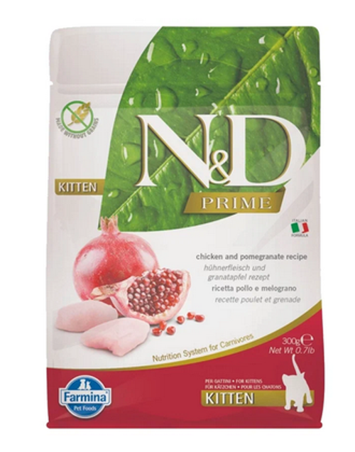 Farmina N&D Cat Prime Сухой беззерновой корм для котят курица с гранатом, 300 гр