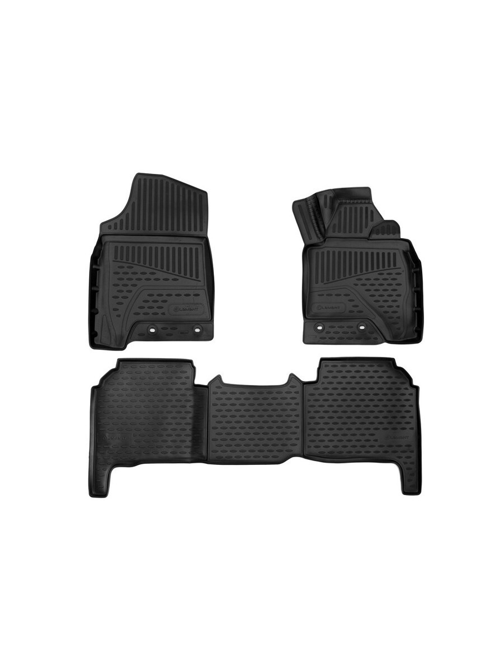 Коврики в салон для TOYOTA Land Cruiser 200 рест. 2012-, правый руль, 3шт. (черный, полиуретан) ELEMENT3DA0N025210K