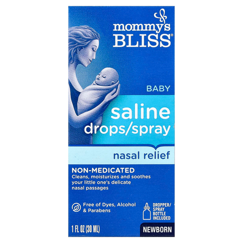 Mommy's Bliss, солевые капли/спрей от насморка, для новорождённых, 30 мл (1 жидк. унция)