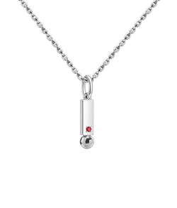 Подвес из серебра со вставками из выращенного рубина