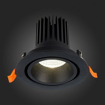 ST705.438.10 Св-к встр. Черный LED 1*10W 3000K 750Lm Ra>90 38° IP20 D102xH85 170-240V Встраиваемые светильники