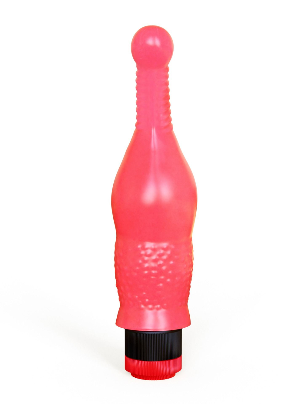 Гелевый розовый массажёр простаты - 20,5 см.