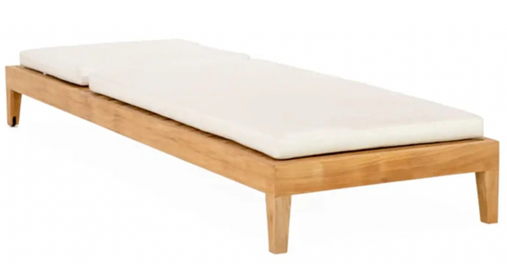 Лежак деревянный с матрасом Tagliamento Skye, натуральный, бежевый