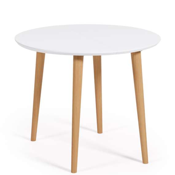 Раздвижной стол Oqui Ø90-170х90 см, белый