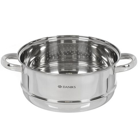 Секция для пароварки нерж, 24 см, Daniks, Оптима, нержавеющие ручки, GS-01201-24ST