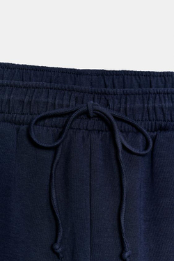 ZARA ШОРТЫ-БЕРМУДЫ НА ШНУРКАХ, МОРСКОЙ СИНИЙ