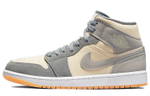 Jordan Air Jordan 1 mid se "coconut milk" Coconut Milk Shock Relief Anti-Slip Wear Help Retro Basketball Shoes Men's Rice Grey