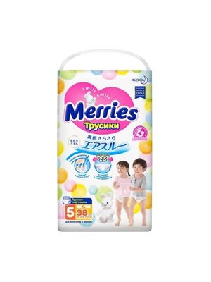 MERRIES Трусики-подгузники для детей размер XL 12-22 кг 38шт