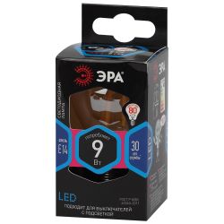 Лампочка светодиодная ЭРА F-LED P45-9W-840-E14 gold E14 / Е14 9Вт филамент шар золотистый нейтральный белый свет