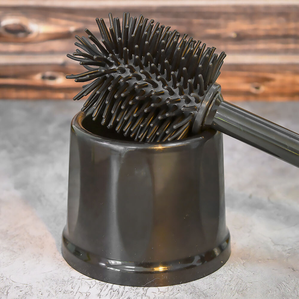 Ерш для туалета силиконовый с подставкой "Silix"