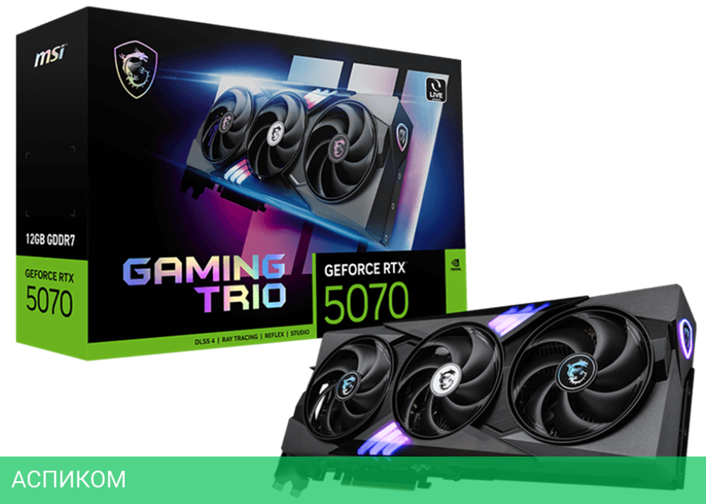 Видеокарта MSI GeForce RTX 5070 12G Gaming Trio GDDR7