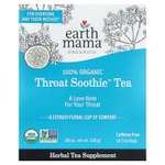 Earth Mama, Organics, 100% органический чай Throat Soothie™, без кофеина, 16 чайных пакетиков, 28 г (0,98 унции)