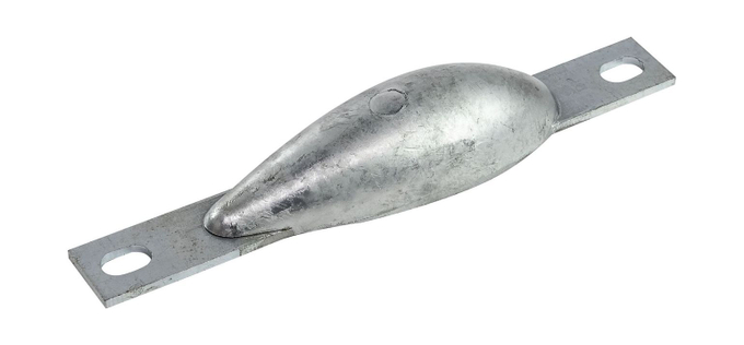 Анод цинковый для корпуса судна, 140x43x27 мм
