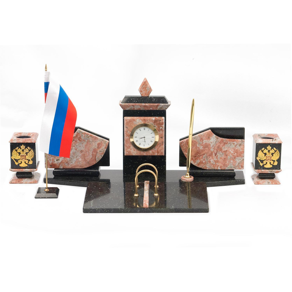 Настольный набор с гербом и флагом России креноид R116650