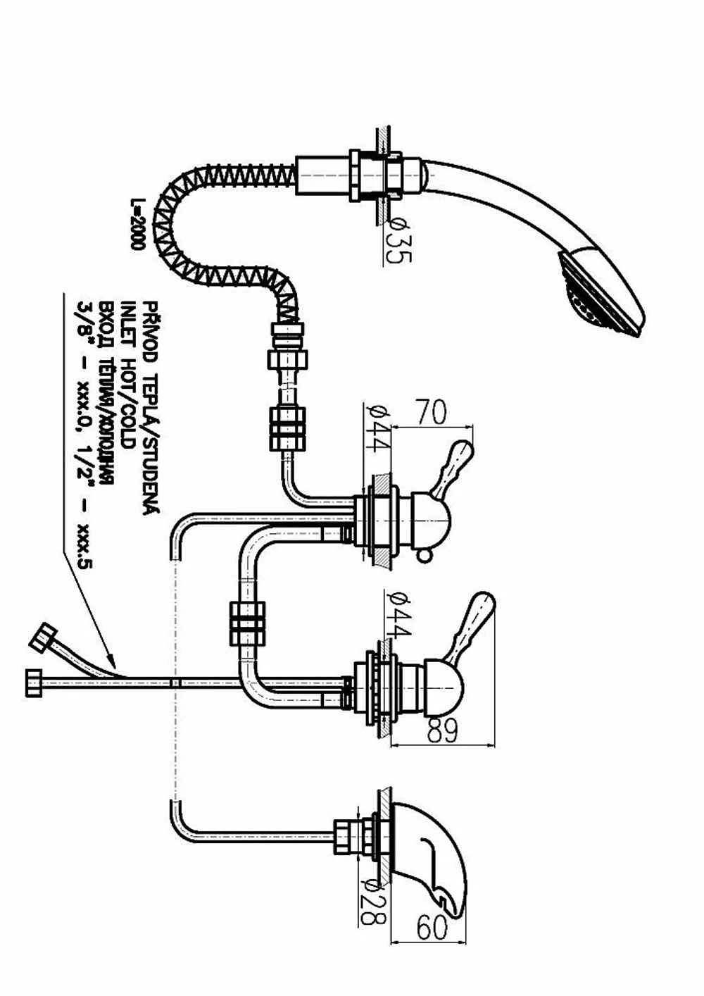 Смеситель на борт ванны RAV-Slezak LABE L070.5PSM