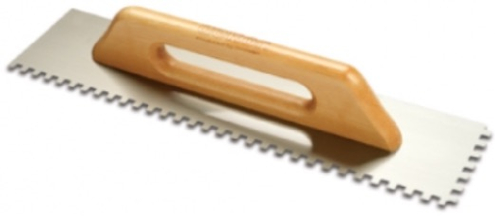Гладилка зубчатая 8х8 500 мм нержавеющей сталь с деревянной закрытой ручкой Dekor 140