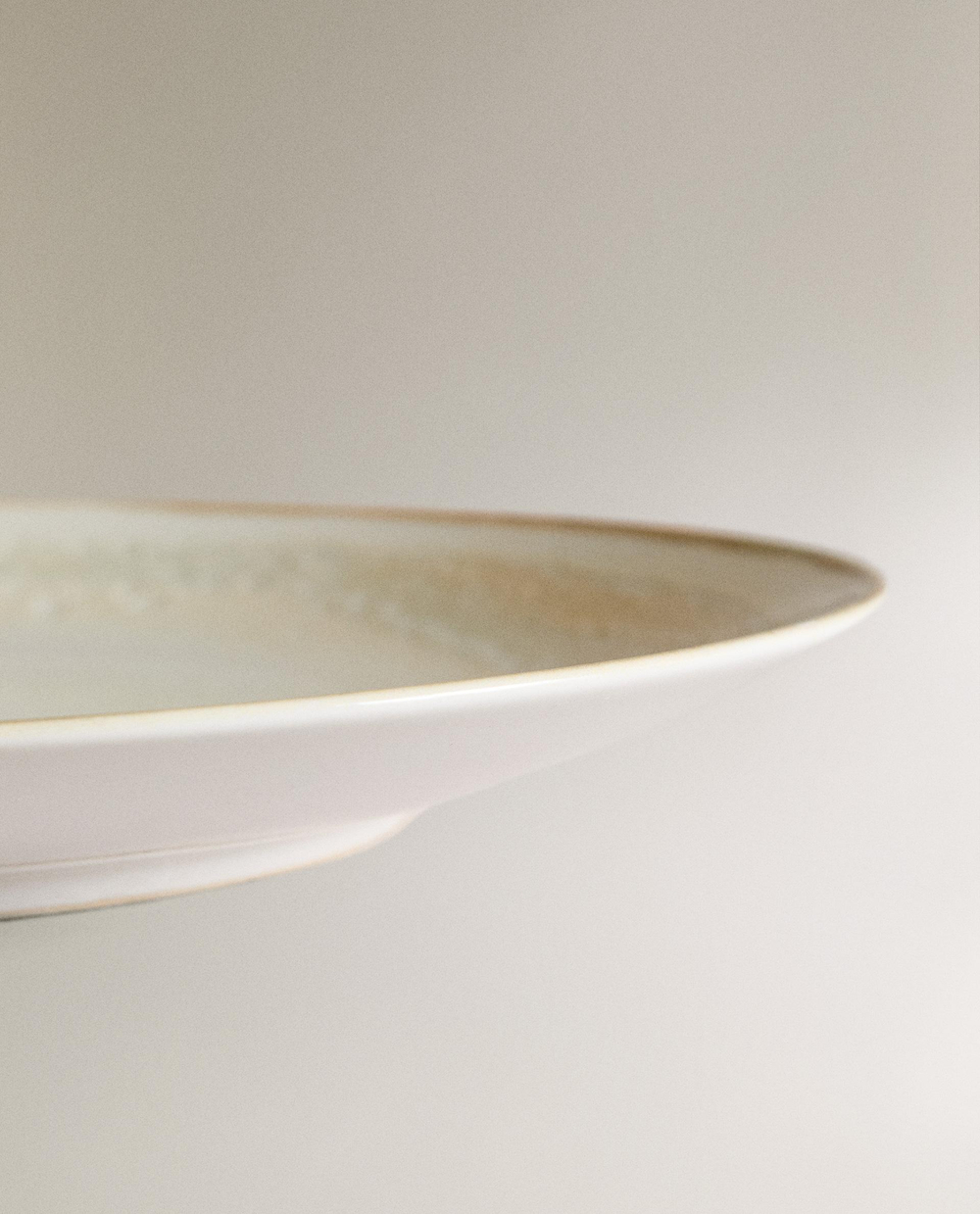 Zara Home набор столовой посуды из каменной керамики, цвет бежевый, 27 см