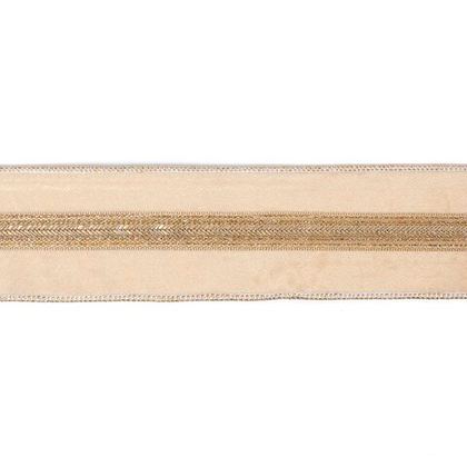 nan VELV.BRAID TRIM RIBBON CRM/GLD 6 Goodwill