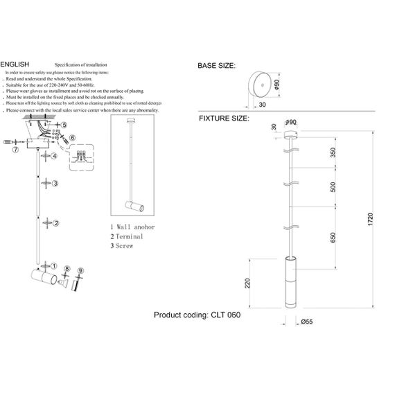 Основание для светильника Crystal Lux CLT 060_01 BS