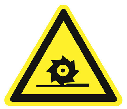 Знак на плёнке W-22 "Осторожно. Режущие валы"