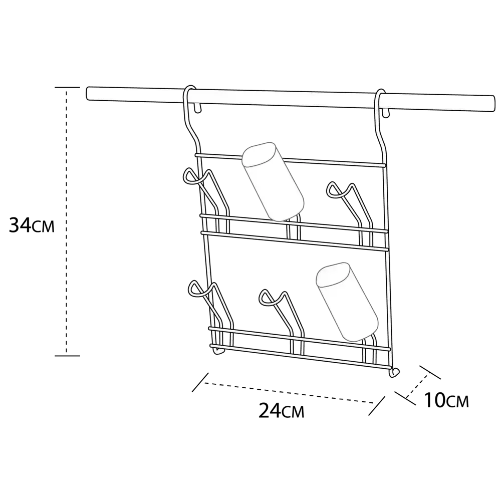Полка для 6-ти бокалов Delinia 24x10x34см сталь цвет хром