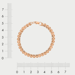 Браслет цепной из розового золота 585 пробы с плетением "Фантазийное" без вставок (арт. БШ021)