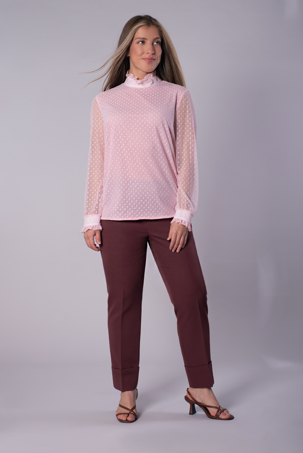 Блузка женская 2984ВЕА, горох #302Га092984ВЕА